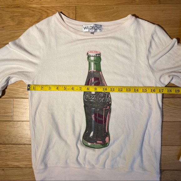 Wildfox Coca Cola Lip Tease Jumper Pullover Sweater in white with coke bottle XS - Picture 13 of 15